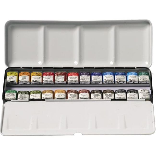 Confezione acquerelli Winsor& Newton professional in metallo da 24 colori -  Colorificio Manzoni