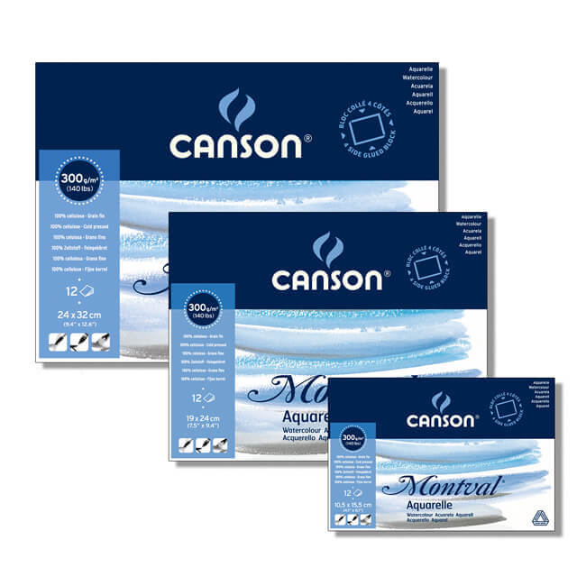 Blocco Canson Montval 300 gr. grana fine