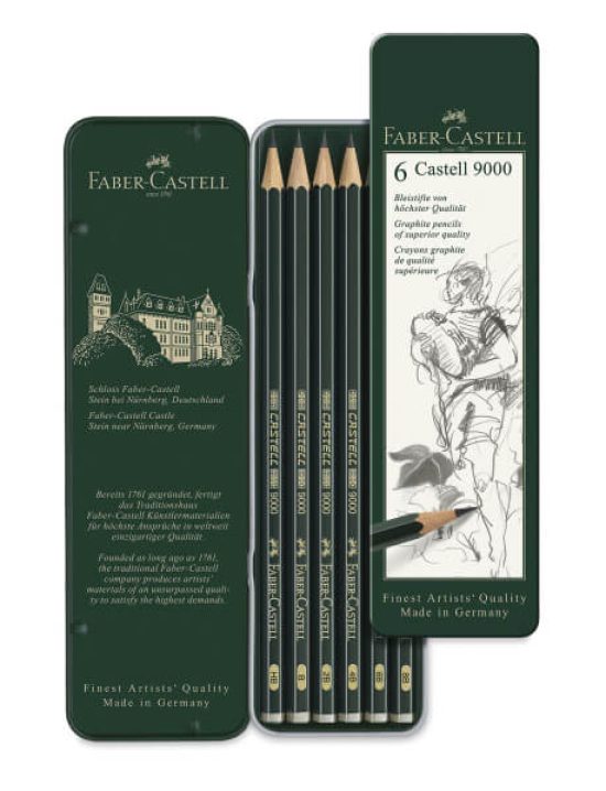 Confezione 6 matite grafite Faber Castell 9000